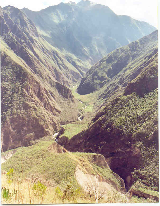 The Cota  Coca ruins lay hidden in the valley down