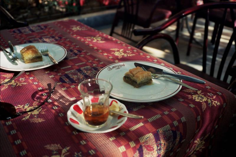 Baklava and tea in Erzurum