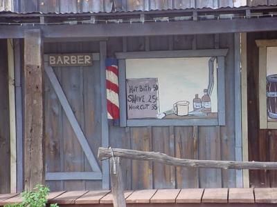 barber shop from outside Jakes Corner Arizona