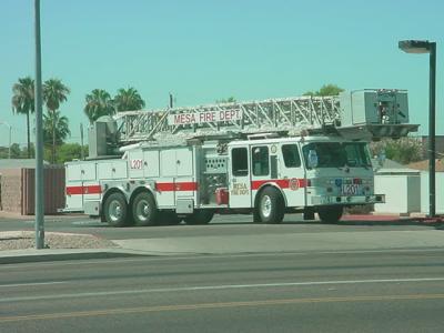 a big red firetruck in Mesa Arizona