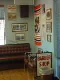 the reading area at Bills barber shop
