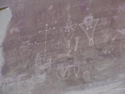 Petroglyphs and pictographs in Sego Canyon north of Moab, Utah.