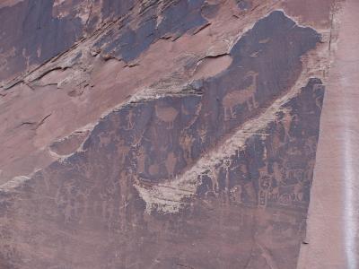 Petroglyphs along the Colorado River west of Moab.