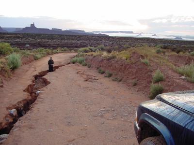 Flood damage on Valley of the Gods road