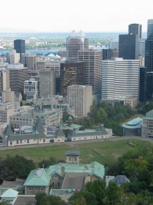 Centre ville, vue du Mont Royale