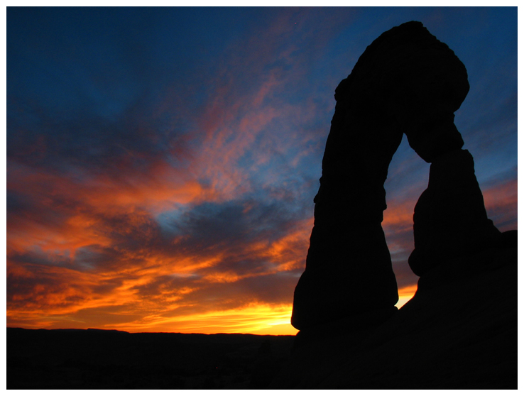 Arches -- Sunset behind Delicate Arch