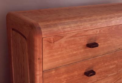 Cherry chest of drawers detail
