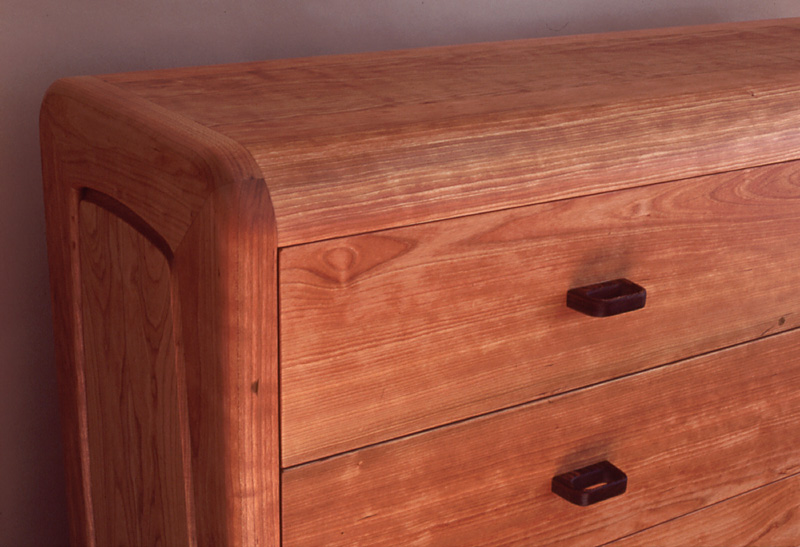 Cherry chest of drawers detail