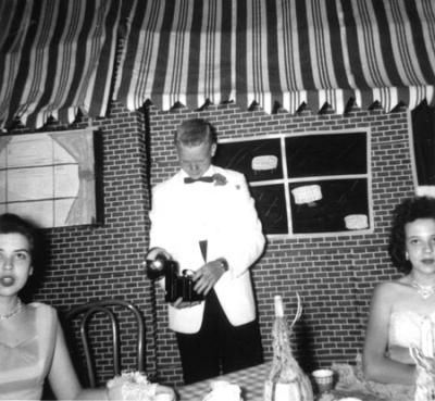 (l-r) Kay Lee, Bobby Schneider, ???? - Sr. Prom May 25, 1958