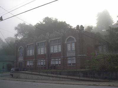 Sumner School at base of Quincy Hill