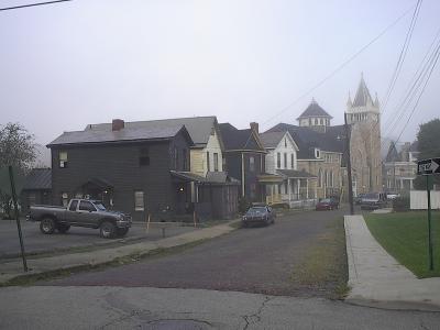 Bottom of Quincy Hill.  Water tower disaster survivors.