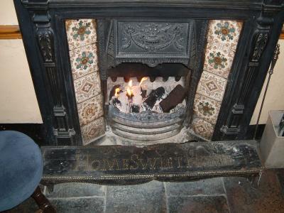 The peat fire in the pub