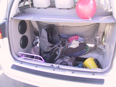Rear with baby gear and subs..  These subs are VERY clean