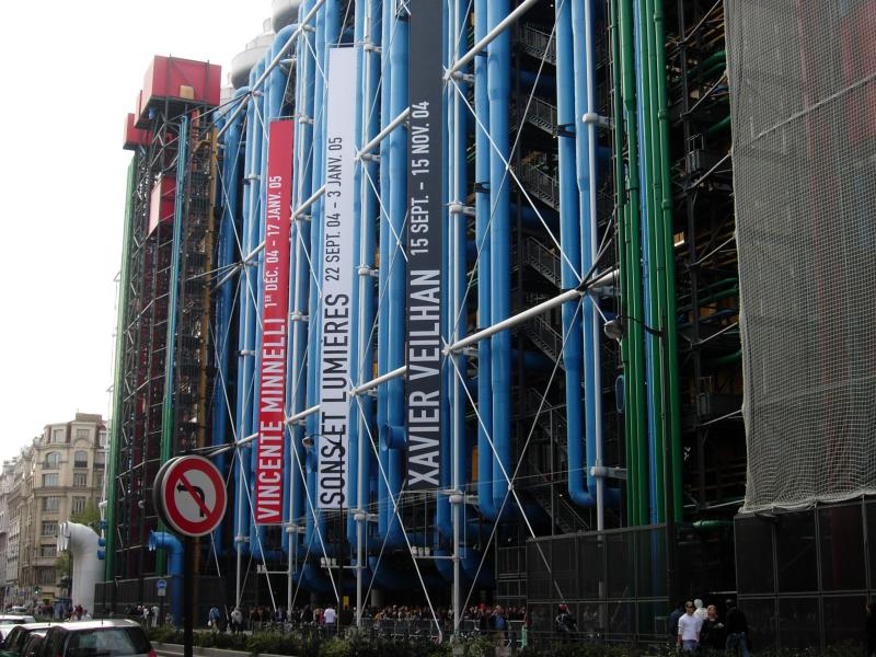 The famous inside-out Pompidou Centre.