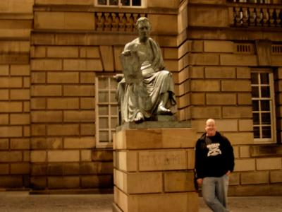 Ian with the famous Scottish philosopher, Hume.