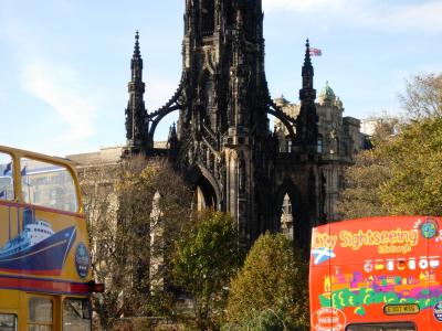 Closer view of the design of the Scott Monument.