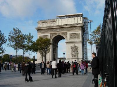 The Arc de Triomphe, complete with scaffolding.