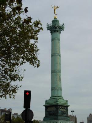 A column in the Place de la Bastille, memorial to the revolution.