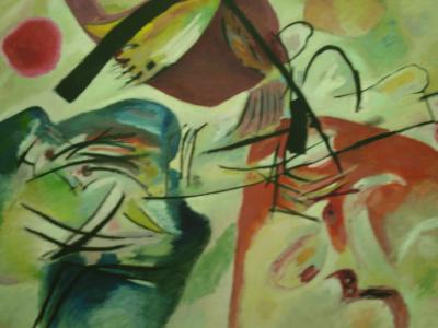 Close-up of With the Black Arc by Kandinsky, 1912.
