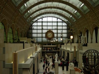 The Musee d'Orsay is housed in a converted train station.