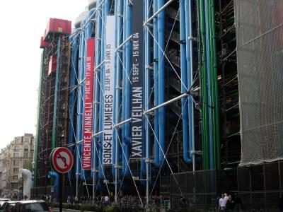 The famous inside-out Pompidou Centre.