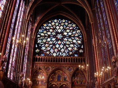The Rose Window of the Sainte-Chapelle, telling the story of Revelation.