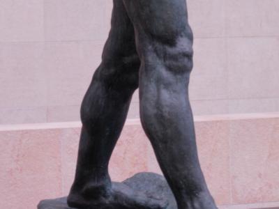 The legs of Walking Man by Rodin, 1900.