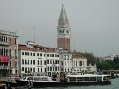 The Campanile de San Marco, appearing over palazzi.