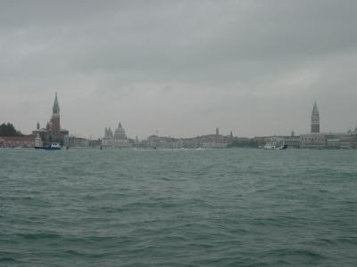 A view of Venice across the lagoon from the Lido.