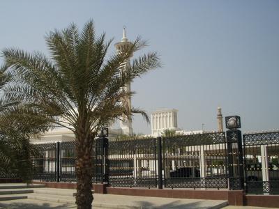 The Grand Mosque, w/ palm tree