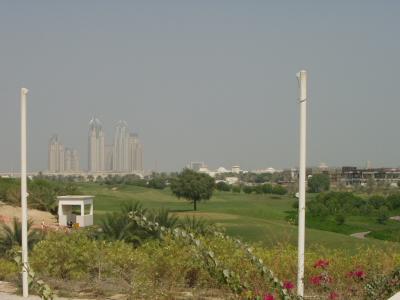 Those high rises by the university, from the complex of villas