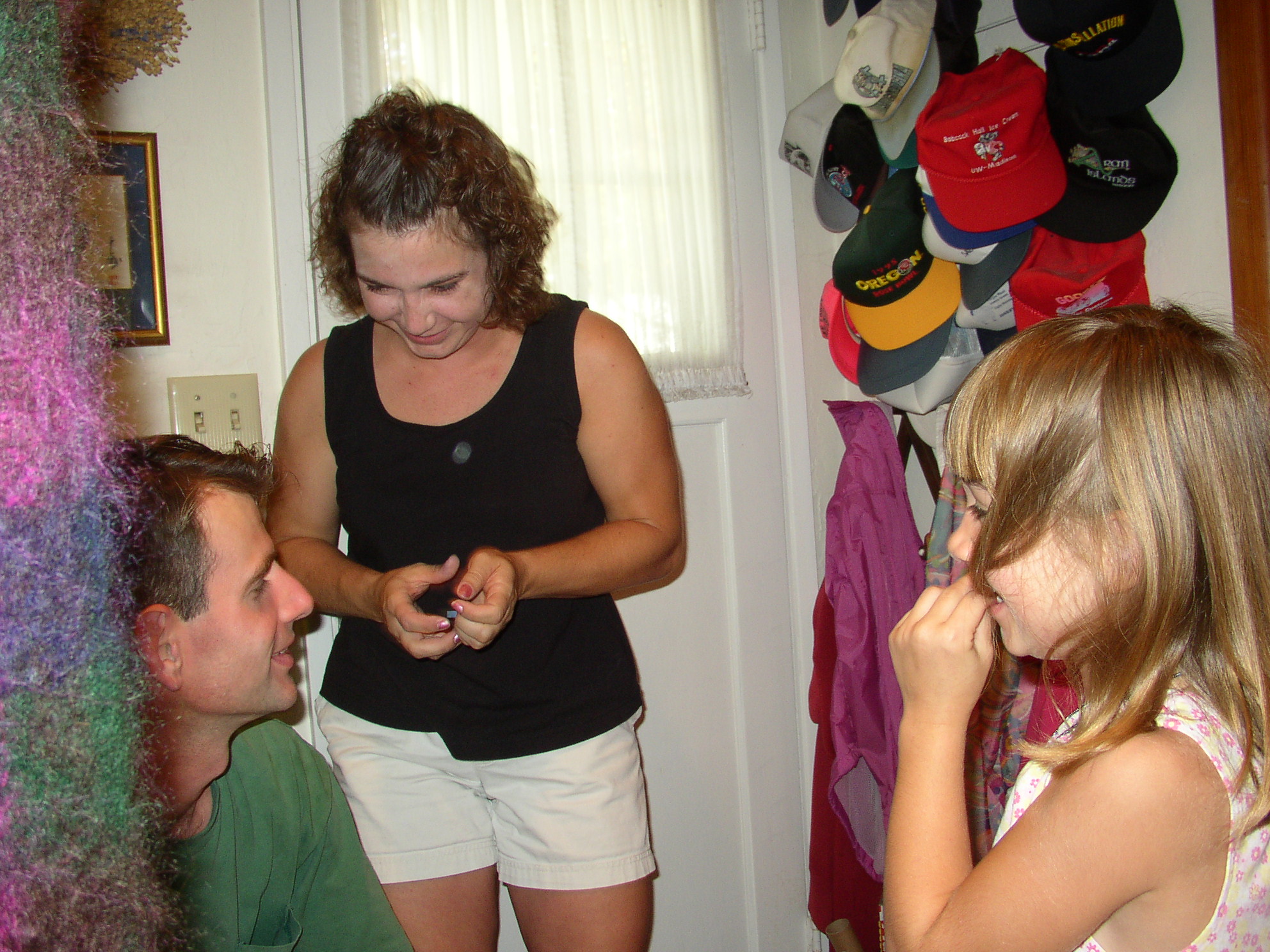 Bruce, Terri and Bri at the folks house