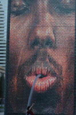 the face on the fountain