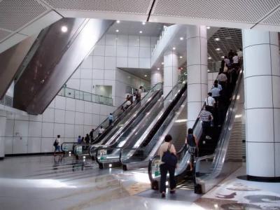 The row of escalators look cool.