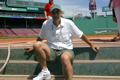 Me on the dugout stairs.