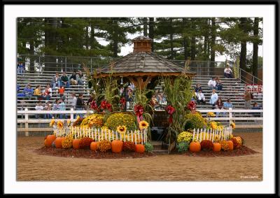 The gazebo in fall fashion in the center of the equestrian center at the Deerfield Fair, September, 2003.
