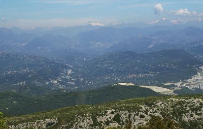 The view North towards Parc National Du Mercantor from Mont Camps de L'Alle (2300ft)