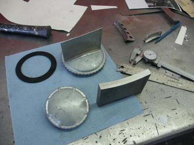 Partially formed reproduction of the Fin/Handle for the GT Fuel Cap...