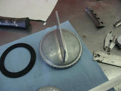 Continuation of the fabrication of the Fin/Handle for the GT Fuel Cap...
