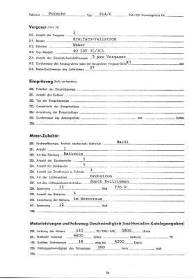 1970 Porsche 914-6 FIA / CSI Homologation Document No. ? (German) Page 10