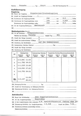 1970 Porsche 914-6 FIA / CSI Homologation Document No. ? (German) Page 11