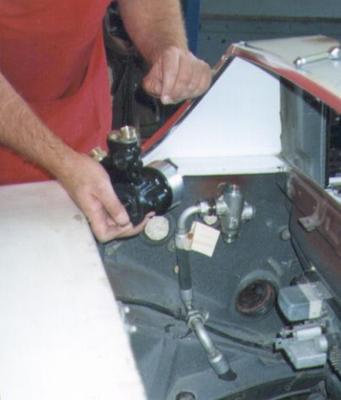 914-6 GT Oil Tank Area showing Filter Console and Console Spacer