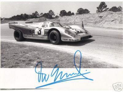 Vic Elford racing the Porsche 917 during the 12-Hours of Sebring in 1971.  Vic won the race teaming with Gerard Larrousse.