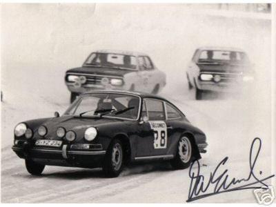 Vic Elford racing the Porsche 911 Swedish Rally 1967