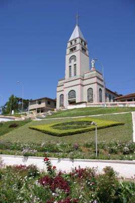 Beautiful church & gardens on highway from Rio to Ouro Preto