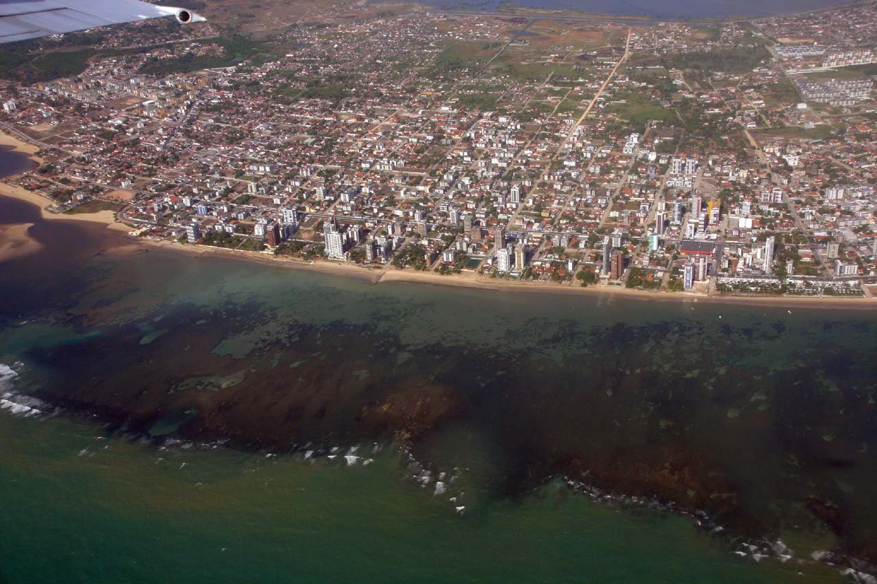 View of Recife reefs from Varig plane