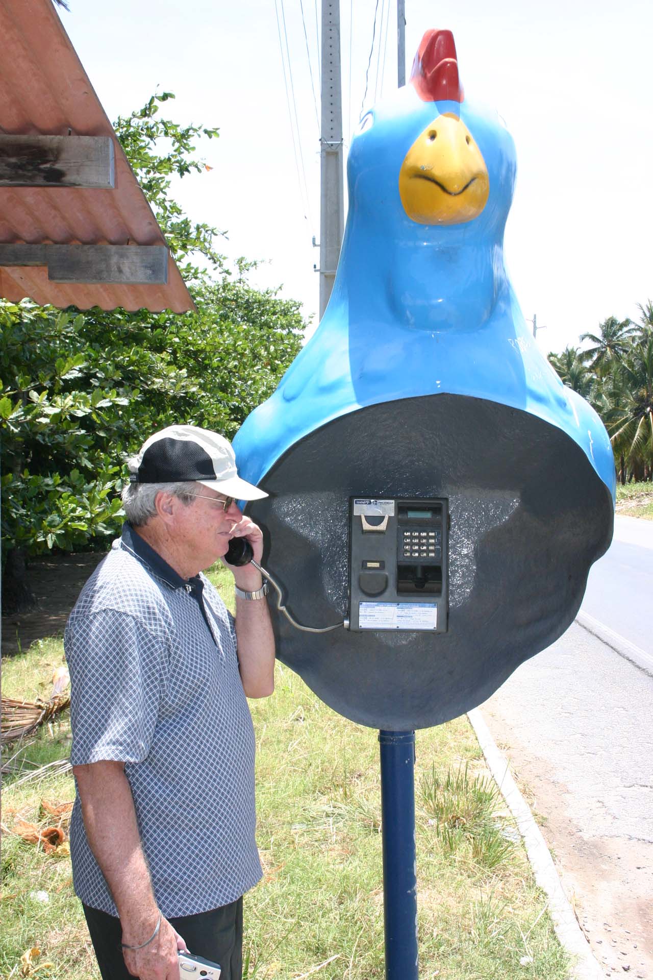 Phone booth in Chicken Port beach town