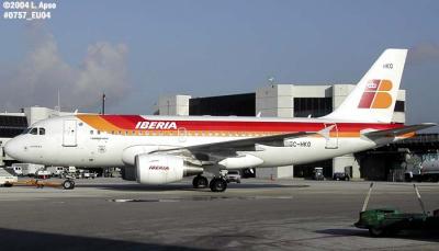 Iberia A319-111 EC-HKO, the last Iberia A319 to leave MIA aviation photo #0757