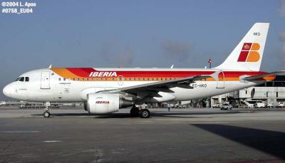 Iberia A319-111 EC-HKO, the last Iberia A319 to leave MIA aviation photo #0758