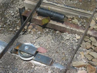 point where rope is made to run under roller and around pulleys